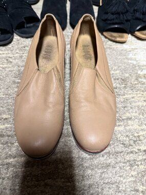 Bloch Tap-Flex Tan Leather Slip On Split Sole Tap Shoes S0389L Size 9M